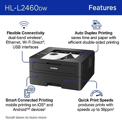 Brother HL-L2460DW Refurbished Wireless, Black & White, Print-Only, Laser Printer, Refresh Subscription Ready Sansujyuku sansujyuku.com