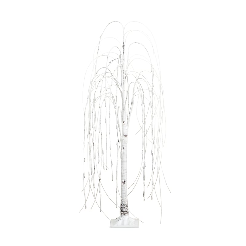 Nearly Natural 4-ft Pre-Lit Artificial White Weeping Willow Tree with 120 Warm White LED Lights (T4922) image 1