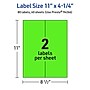 Avery Laser/Inkjet Multipurpose Rectangle Labels, 11" x 4.25", Neon Green, 80/Pack (94266)~#|#~254AE4E5-0431-4CEF-B31F5D6A656F0C9E_sc7
