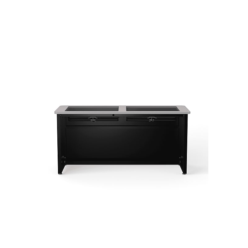 VersaDesk 60"W Downview Computer Desk, Grey/Black (DV6024-BG) image 1