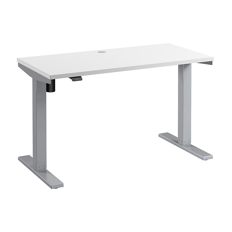Bush Business Furniture Move 40 Series 48"W Electric Height Adjustable Standing Desk, White/Cool Gray Metallic (M4S4824WHSK) image 1