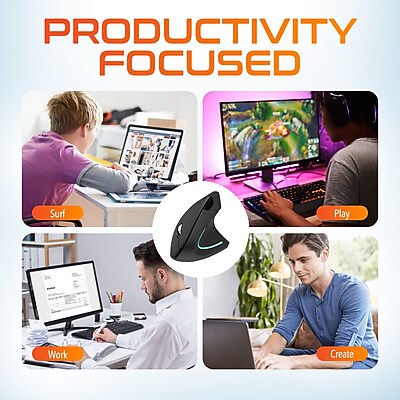 Delton Ergonomic Wireless Vertical Optical Mouse - Thumbnail 5