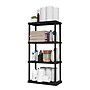 Iris 4-Shelf Plastic Shelving Unit, 48.3" x 23.9" x 11.8", Black (140038)~#|#~255E6DC7-80D1-4411-99D7658B815A162C_sc7