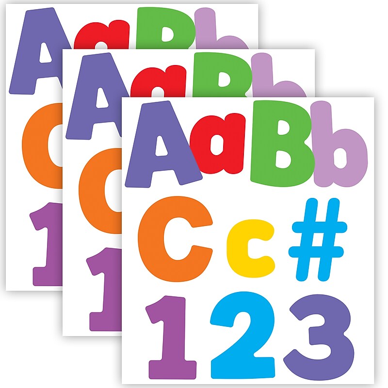 Carson Dellosa 4" Color Splash Combo Pack EZ Letters and Numbers, Multicolored, 219/Pack, 3 Packs/Bundle (CD-130098-3) image 1