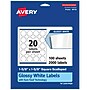 Avery Laser/Inkjet Multipurpose Labels, 1.625" x ", Glossy White, 2000/Box (94110)~#|#~255FD89C-D1C1-4318-BDA21ED909C2FE2A_sc7