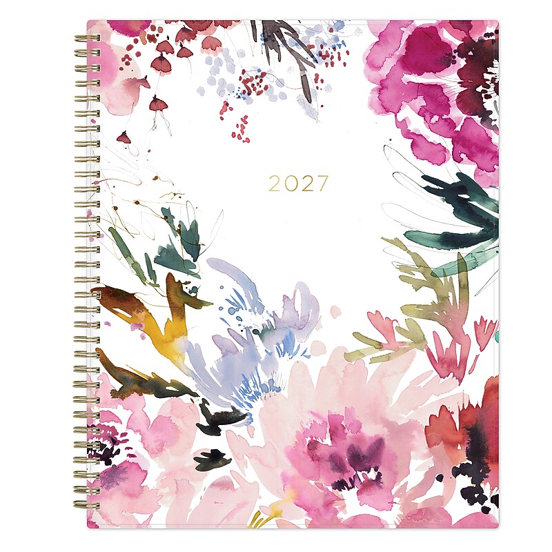 2027 Blue Sky Kelly Ventura Magenta Blooms 8.5" x 11" Calendar Year Weekly & Monthly Standard Planner, Plastic Cover image 1