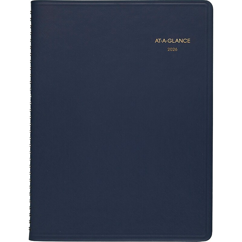 2026 AT-A-GLANCE 8.25" x 11" Weekly Appointment Book Planner, Faux Leather Cover, Navy (70-950-20-26) image 1