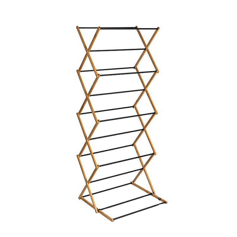 Household Essentials Bamboo Drying Rack, Black (HE1202) image 1