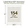 Avery EcoFriendly Laser/Inkjet Circle Multipurpose Labels, 1/2" Dia., White, 1540/Pack (94503)~#|#~257D21E4-A388-4F78-91A61ADD15F046E4_sc7