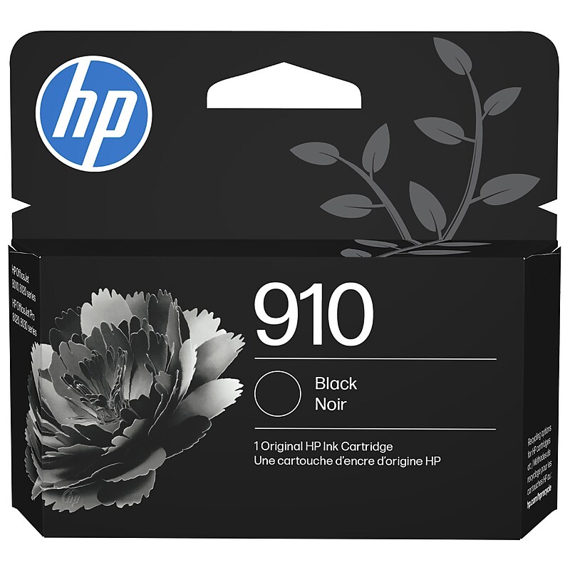 HP 910 Black Standard Yield Ink Cartridge, Prints Up to 250 Pages (3YL61AN#140) image 1