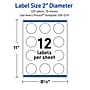 Avery Round Laser/Inkjet Multipurpose Labels, 2" Dia., White, 120/Pack (19479370996)~#|#~2584E27C-762F-40F7-B27EA73D3496B99E_sc7
