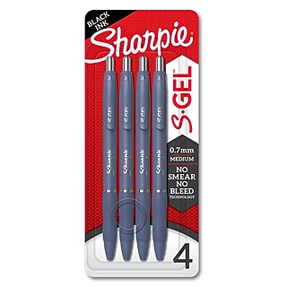 SHARPIE S-Gel Penne Gel Retrattili - Punta Fine 0,5 Mm, Inchiostro Blu, Confezione Da 4, Senza Sbavature - 2