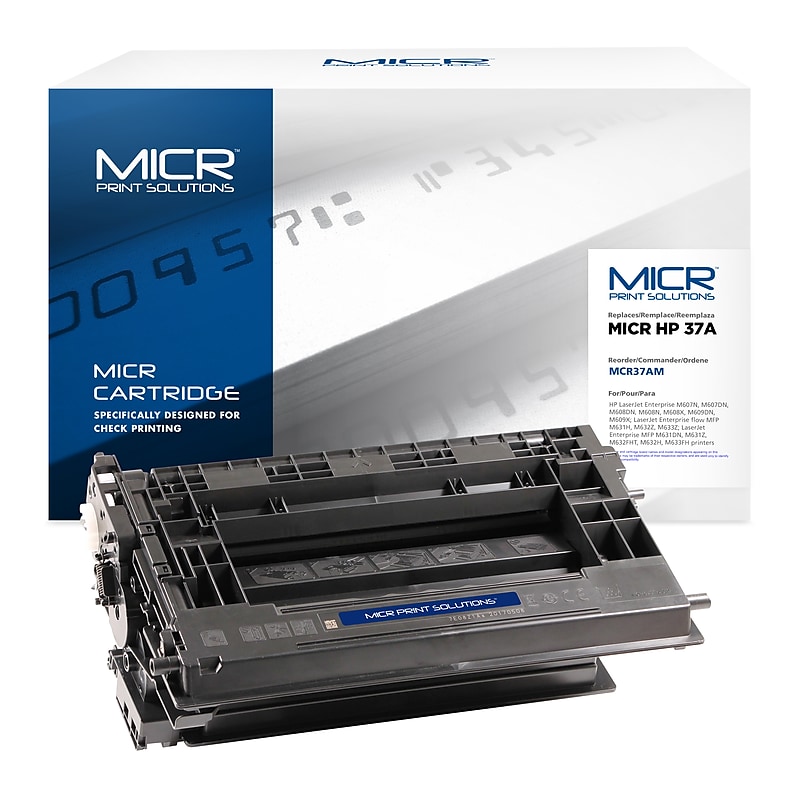 MICR Print Solutions Compatible Black Standard Yield MICR Toner Cartridge Replacement for HP 37A image 1