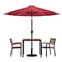 Flash Furniture Lark Outdoor Patio Table Set, Red Umbrella, 5 Piece Set (XU8102UB19BRD)~#|#~259DD914-8A67-4ADE-886807760CB5AEB7_sc7