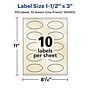 Avery Pearlized Ivory Oval Multipurpose Labels, 1.5" x 3", Ivory, 100/Pack (94055)~#|#~259ED564-B3E0-4656-9A31E8D58D1592D2_sc7