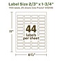 Avery EcoFriendly Laser/Inkjet Rectangle Multipurpose Labels, 2/3" x 1-3/4", White, 1100/Pack (94209)~#|#~259EDA77-3805-41D4-BE0F18299DB38B1C_sc7
