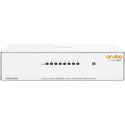 Aruba 1430 8Port Gigabit Unmanaged Switch, White (R8R45AABA