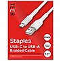 Staples TECH USB-C to USB-A Charging Cable, 3.3 ft., 480 Mbps, White, 2/Pack (ST62337-VB)~#|#~25A9FA2D-4EC4-49AF-9332033AE77F0C9B_sc7