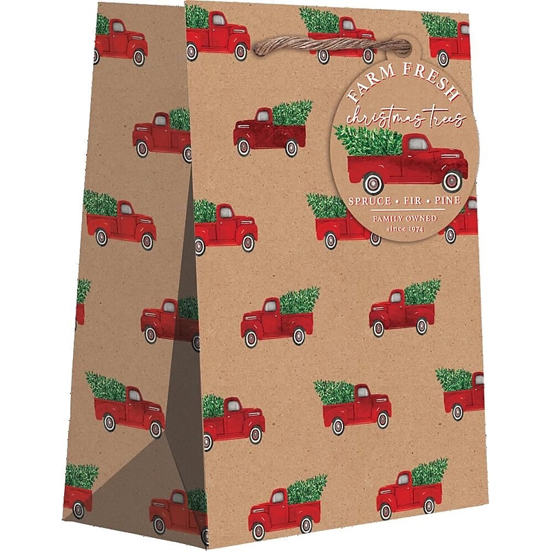 JAM Paper Small Red Pickup Truck Gift Bags, Multicolored, 120/Pack (526BXST6231) image 1