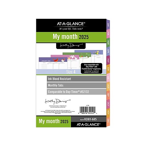 2024 ATAGLANCE Kathy Davis 8.5" x 5.5" Monthly Planner Refill