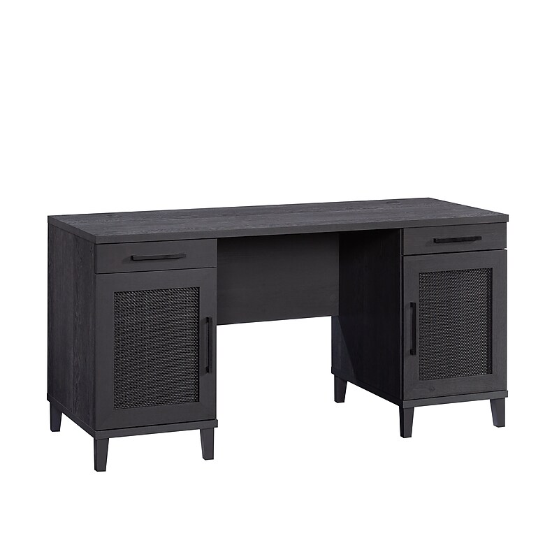 Sauder Tiffin Line 60"W Double Pedestal Desk, Raven Oak (433266) image 1