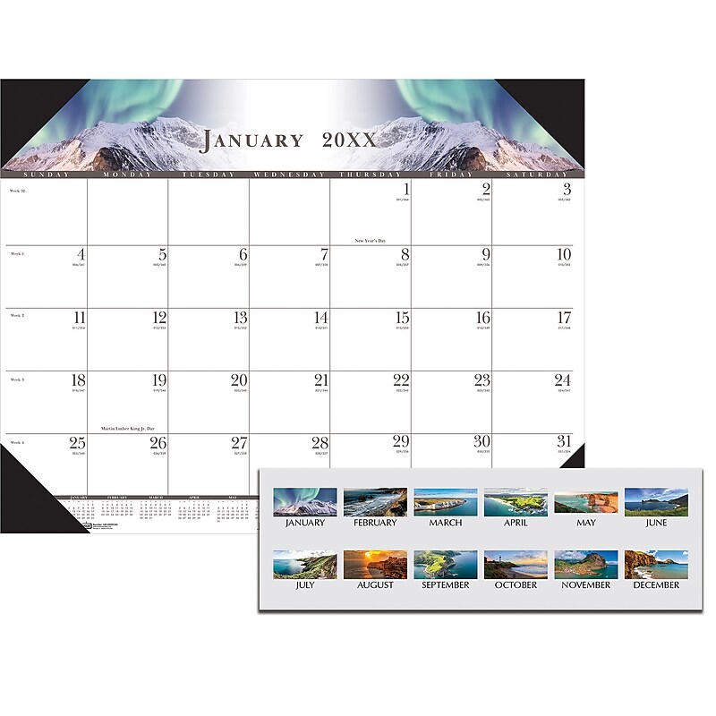 2026 House of Doolittle Full Color 22" x 17" Monthly Desk Pad Calendar (140-26) image 1