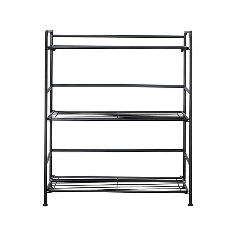 Advantus FlipShelf 3-Shelf Steel Rack, 30.5" x 26.75" x 12", Black (38703) image 1