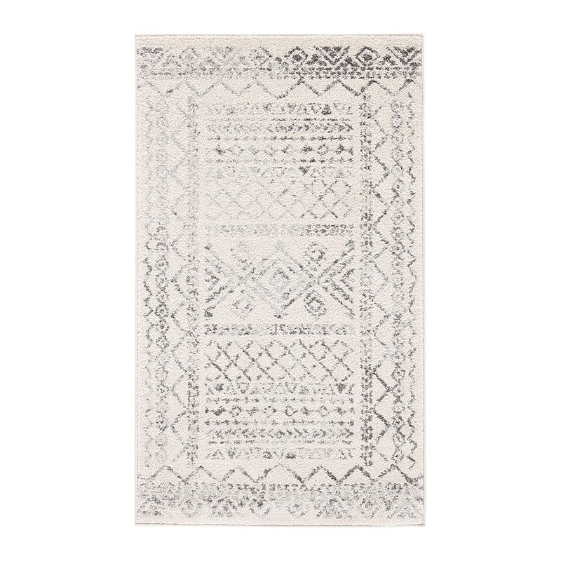 Safavieh Tulum Collection 3' x 5' Rectangle Indoor Area Rug, Machine Made, Ivory/Grey (TUL268A-3) image 1