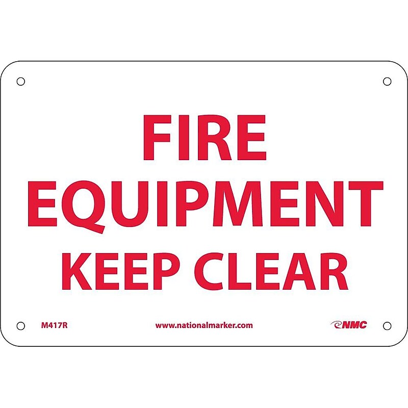 Notice Signs; Fire Equipment Keep Clear, 7X10, Rigid Plastic image 1