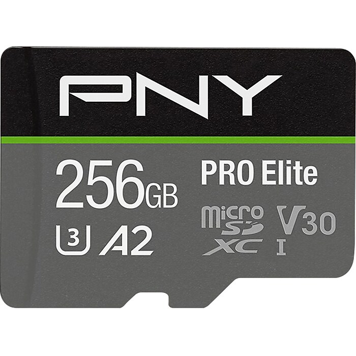 PNY PRO Elite 256GB microSDXC Memory Card, Class 10, UHS-I, V30 (P