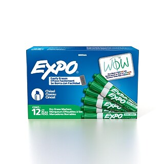 Expo Tank Dry Erase Markers, Chisel Tip, Blue, 12/Pack