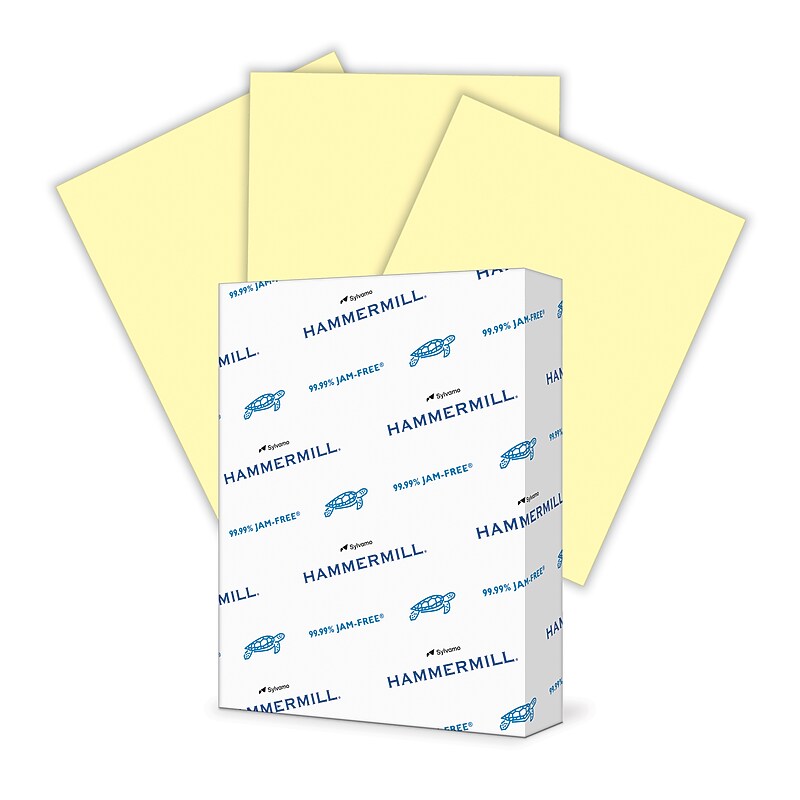 Hammermill Colors Multipurpose Paper, 24 lbs., 8.5" x 11", Canary, 500 Sheets/Ream (104307) image 1