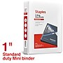 Staples Mini 1" 3-Ring View Binder, White (55408/26457)~#|#~25CEF180-8C76-4C2D-B0D74B6695DBAADB_sc7