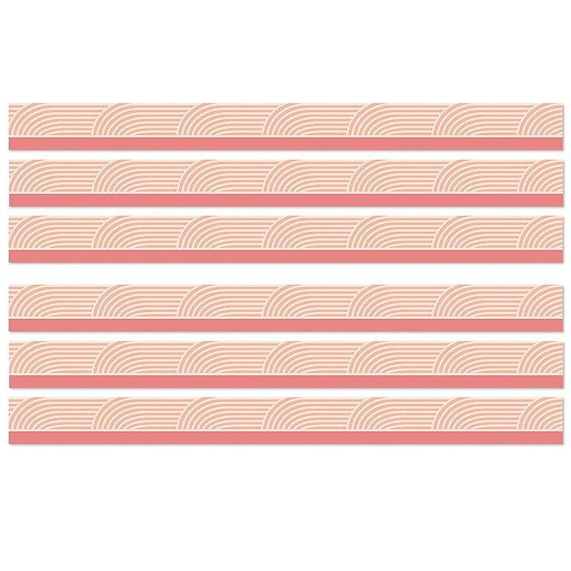 Carson Dellosa Education True to You Straight Bulletin Board Borders, 3" x 3', Coral Wave, 6/Bundle (CD-108524-6) image 1
