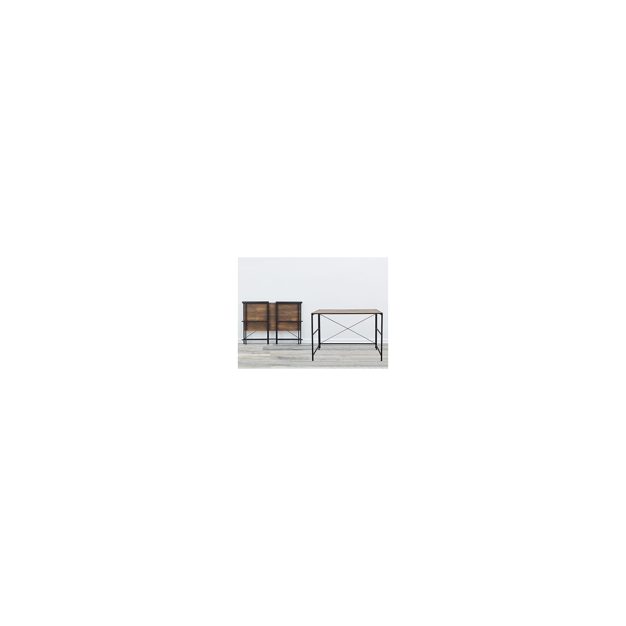 Advantus Flipshelf 40″W Workstation Desk, Wood Grain/Black (39347) Sansujyuku sansujyuku.com