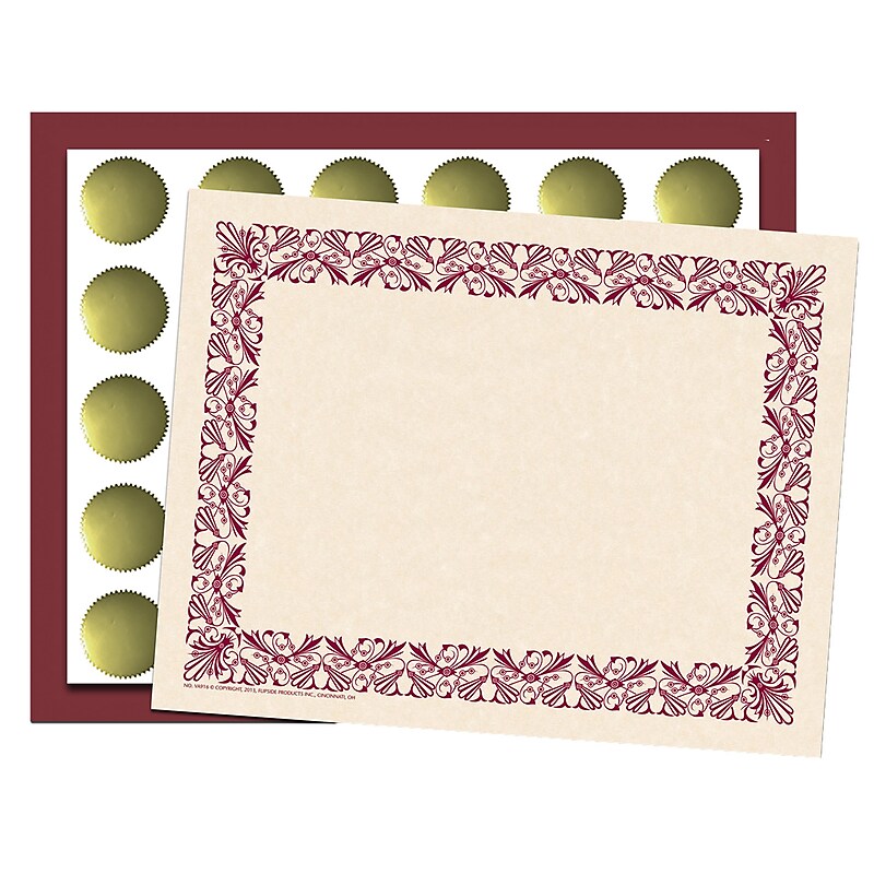 Hayes Art Deco Certificate Set, 9" x 12", Maroon, 110/Set (H-VA439) image 1