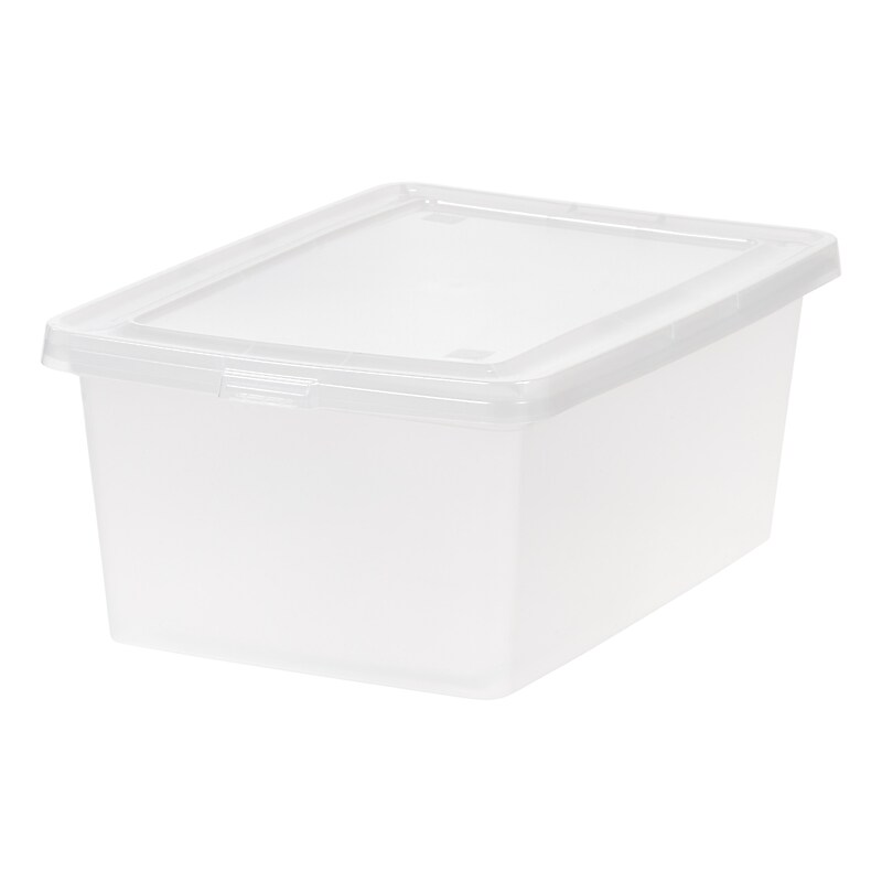 Iris 14.5 Quart Snap Top Plastic Snap Closure Plastic Storage Bin, Clear, 6/Pack (585102) image 1