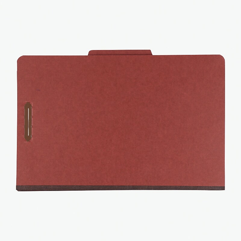 Pendaflex Pressboard Classification Folders, 1-Divider, 2" Expansion, Legal Size, Brick Red, 10/Box (2157R) image 1