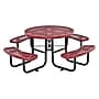 Global Industrial 46" Round Picnic Table, Expanded Metal, Red (277150RD)~#|#~25F764F3-7773-4209-8E76CE19A5B22CD4_sc7