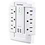 CyberPower Professional 6-Outlet, 12-Outlet 2-USB Port Surge Protector, 1500 Joules, White (CSP600WSURC2)~#|#~25FAE4CD-A484-4B56-BB9D4F9B67DD25E0_sc7