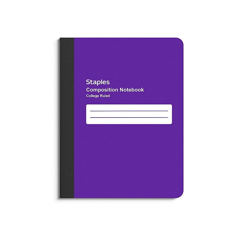 Staples® Poly Composition Notebook, 7.5" x 9.75", College Ruled, 80 Sheets, Purple (ST55078) image 1