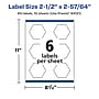 Avery Laser/Inkjet Decorative Edge Multipurpose Labels, 2-1/2" x 2-57/64", Clear, 60/Pack (94121)~#|#~25FE7E28-E9B3-4170-85D2D4590C0063B4_sc7