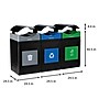 Commercial Zone Avante Series Polyethylene Triple-Stream Trash, Recycling and Compost Center, 165 Gallon, Black (787302MSA)~#|#~26059FB3-F565-4ADF-8F56A7BEF666D603_sc7