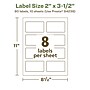 Avery EcoFriendly Laser/Inkjet Rectangle Multipurpose Labels, 2" x 3-1/2", White, 80/Pack (94238)~#|#~2607B8A1-7281-43E5-B62936319E86D012_sc7