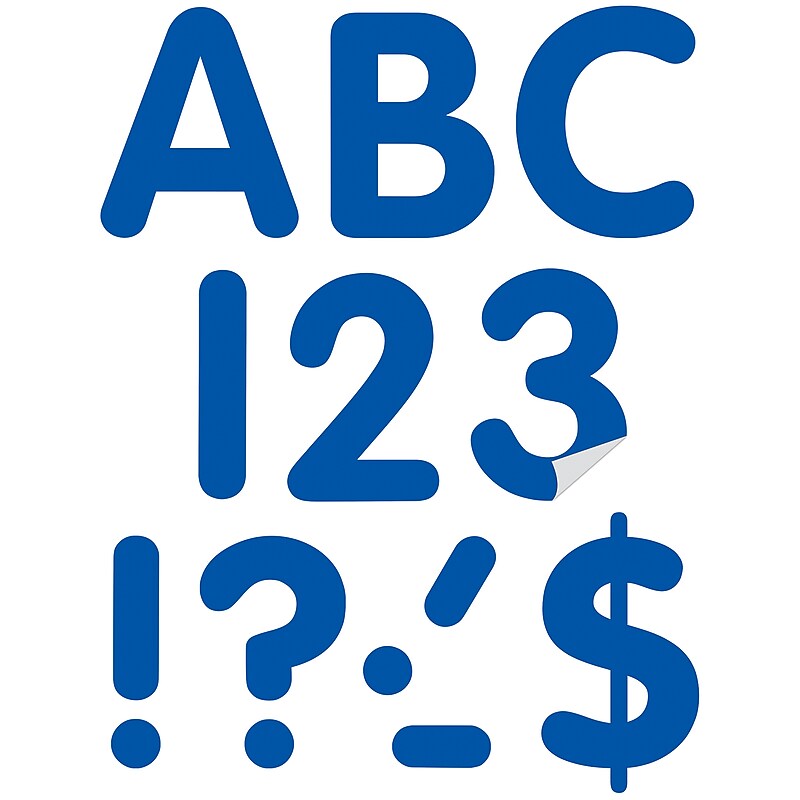Teacher Created Resources 4" Self-Adhesive Letters and Numbers, Blue, 108/Pack (TCR9642) image 1