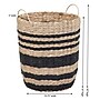 Household Essentials Cattail and Paper Pillar Basket with Integrated Handles, Natural/Black (HHML-6725)~#|#~260BB3AC-8D3A-4A3D-9A636D4480BD9FA2_sc7