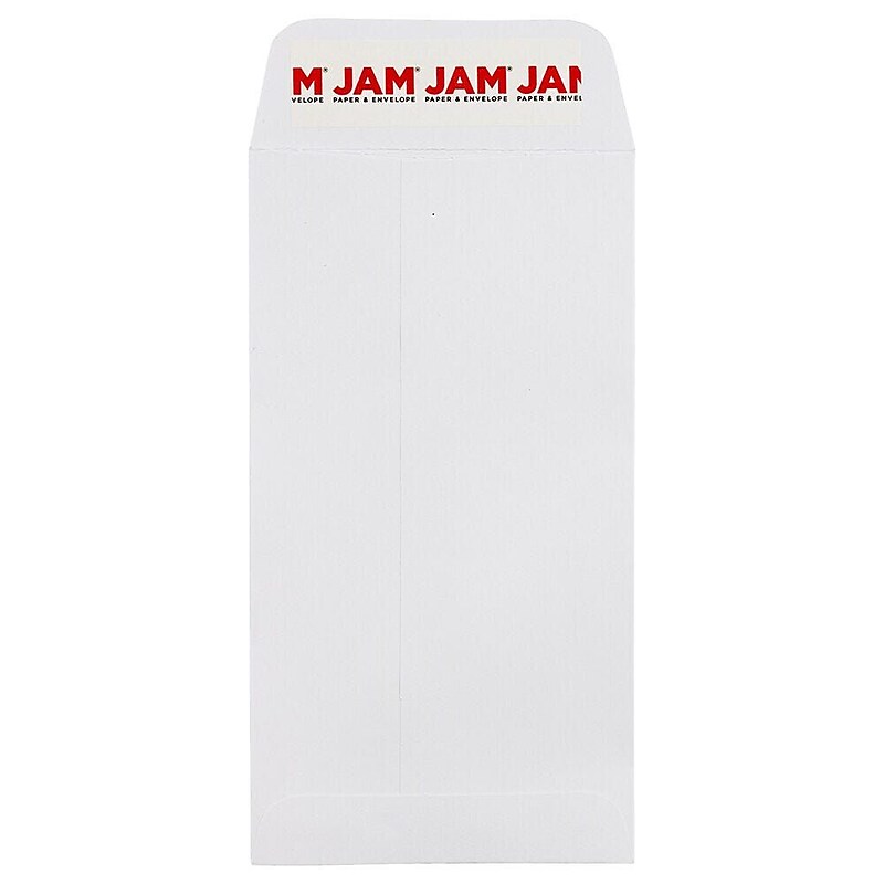 JAM Paper Self Seal #7 Coin Business Envelopes, 3 1/2" x 6 1/2", White, 50/Pack (356838558I) image 1