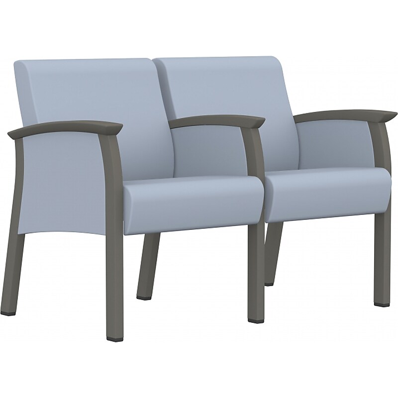 Global Primacare HT Vinyl Lowback Two-Seat Guest Chair, Blue (GC3622CA) image 1