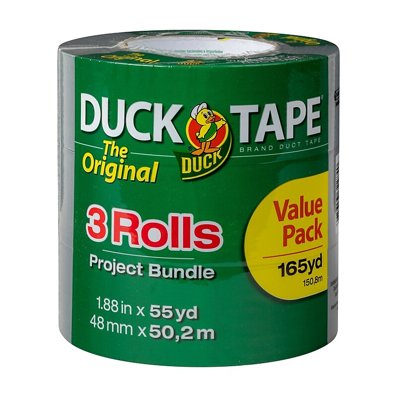 Duck Tape The Original Duct Tape, 1.88" x 55 yds., Silver, 3 Pack (241640) image 1