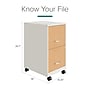 Space Solutions 2-Drawer Mobile File Cabinet, Letter Size, Lockable, 26.7"H x 14.25"W x 18"D, Pearl White/Platinum Oak (25854)~#|#~262DA230-88AB-4F60-A5A7CD74850C8706_sc7